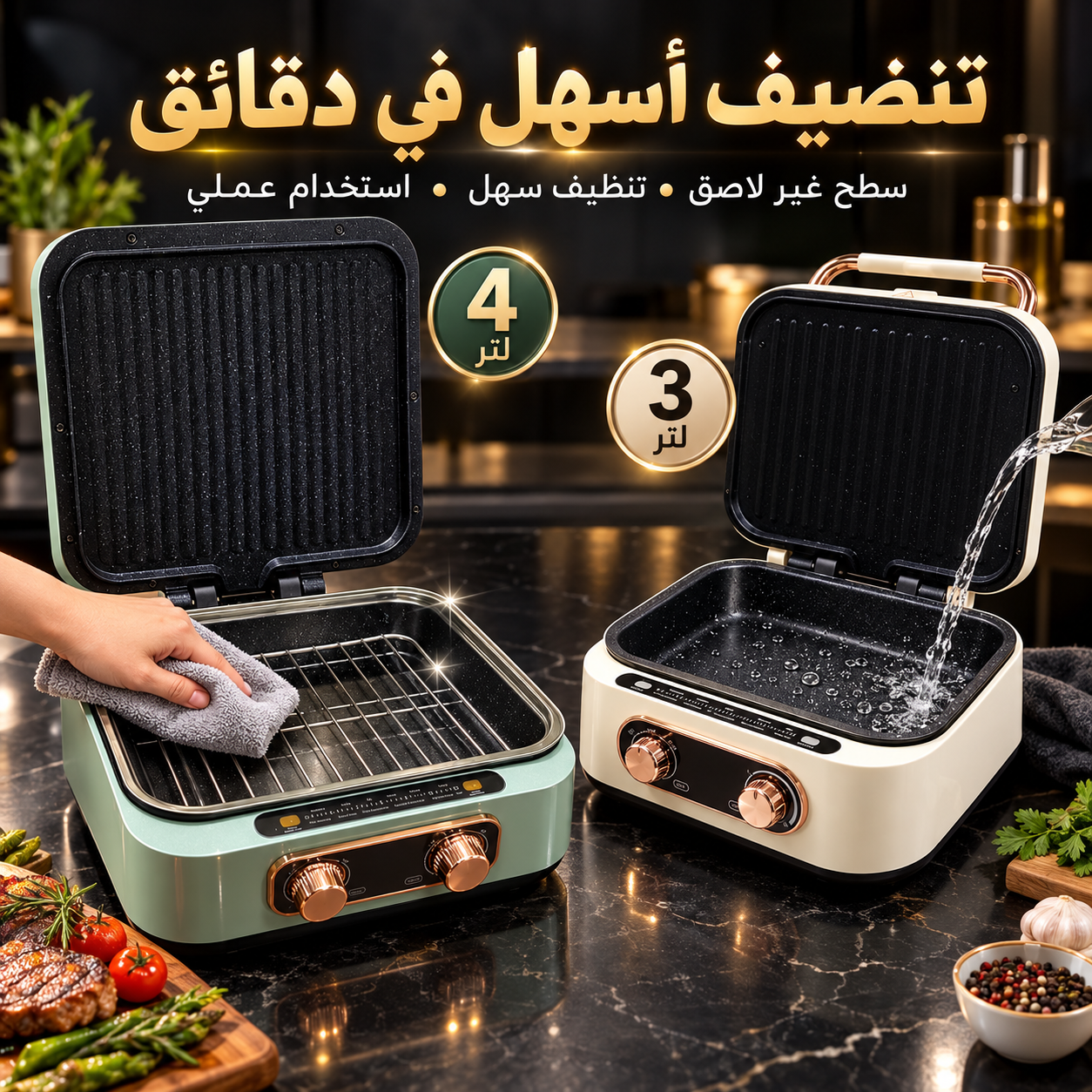 مجموعة أكلات مختلفة محضرة بجهاز Erlies